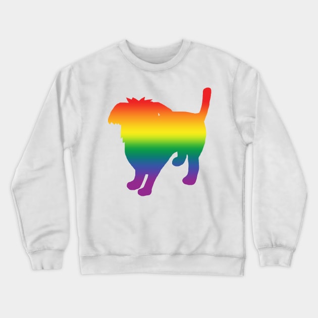 Pride Rainbow Gradient Silhouette Dog Crewneck Sweatshirt by ellenhenryart